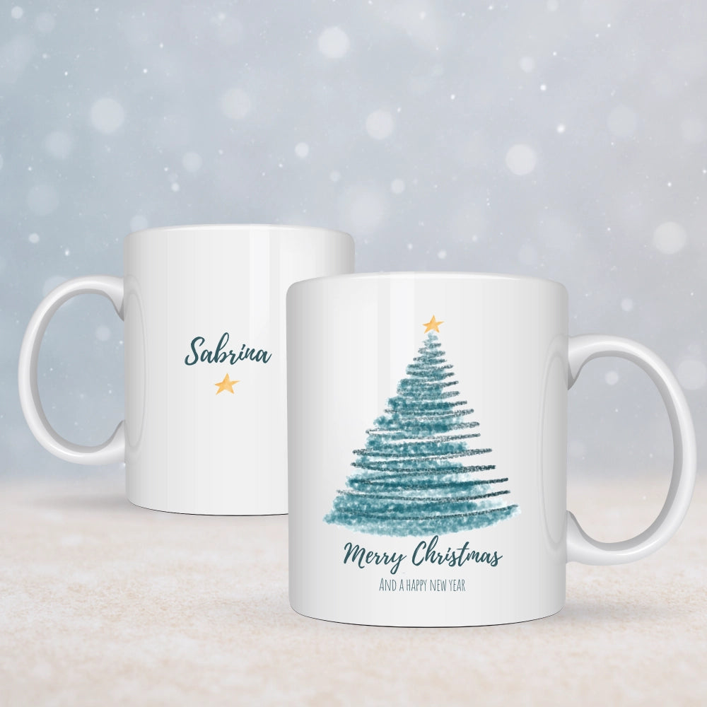 Personalisierte Weihnachtstasse "Merry Christmas"