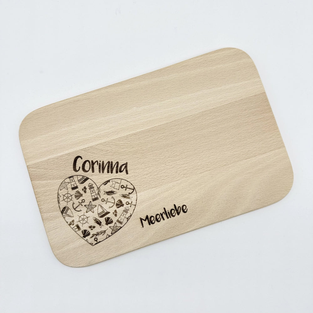 Personalisiertes Frühstücksbrettchen "Meerliebe"