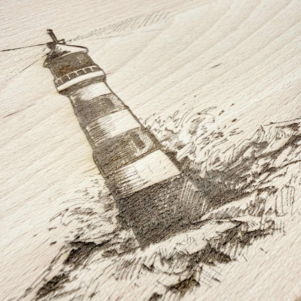 Personalisiertes Frühstücksbrettchen "Leuchtturm"