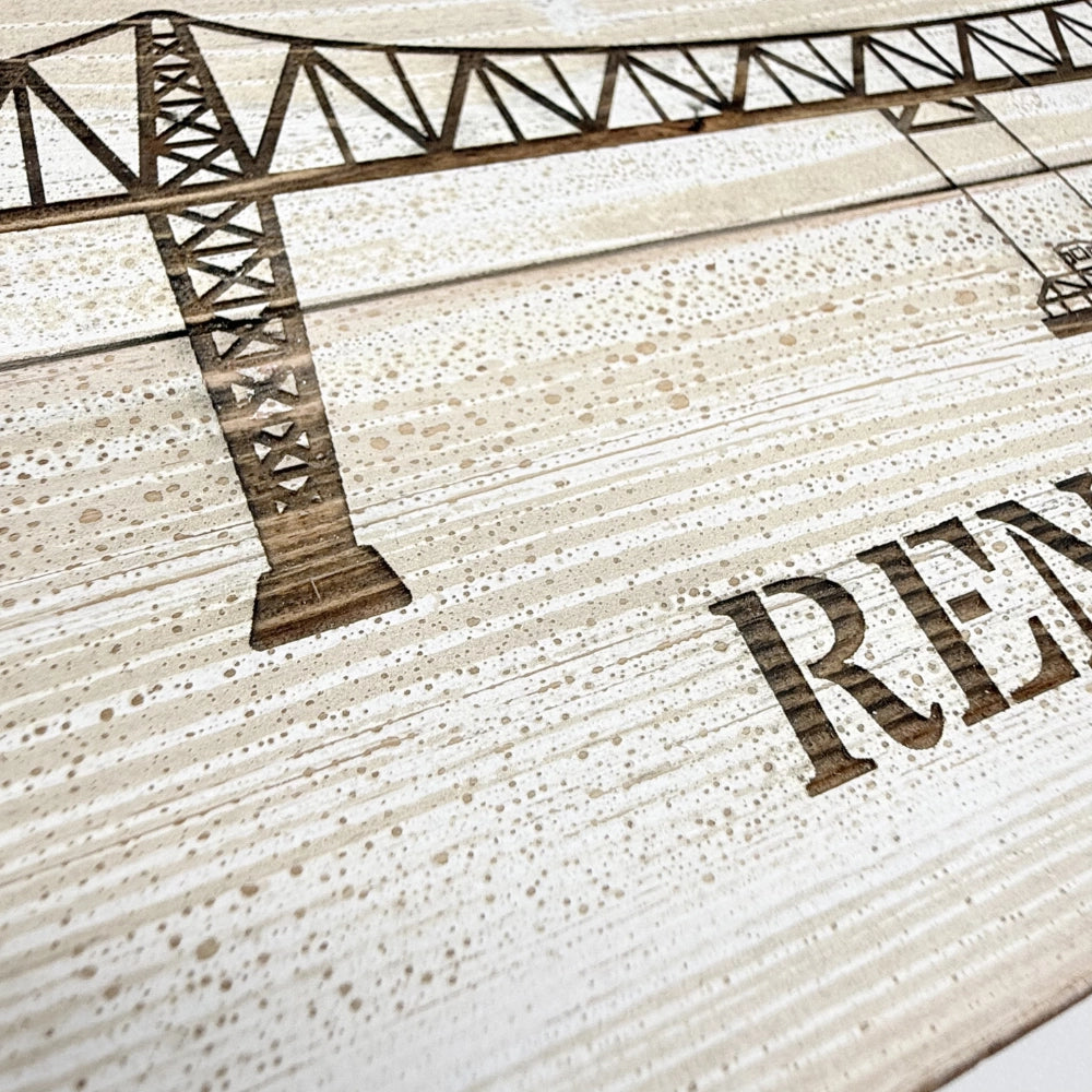 Kleines Dekoschild "Hochbrücke Schwebefähre Rendsburg"