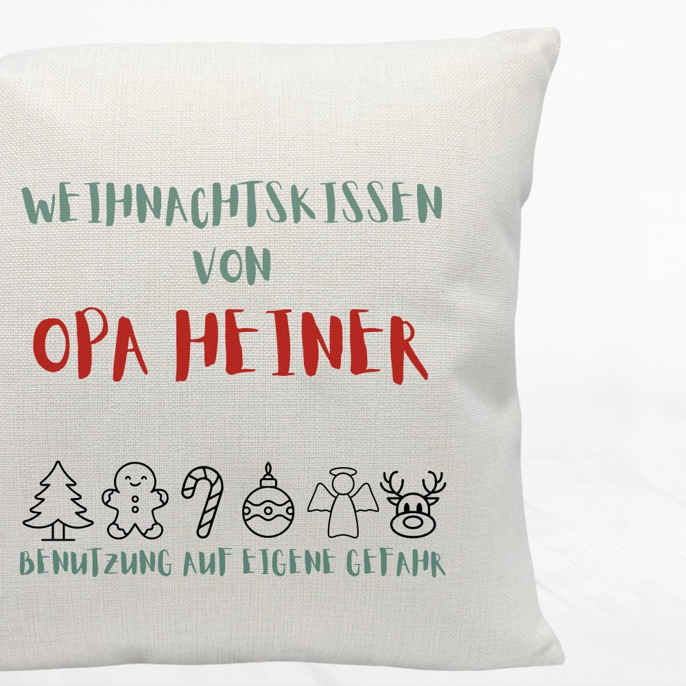 Personalisiertes Weihnachtskissen von... Opa, Oma, Mama, Papa