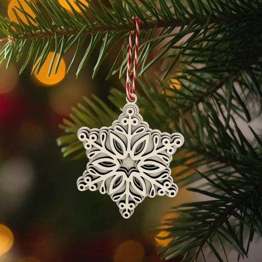 3D Holzstern Schneeflocke Weihnachtsschmuck