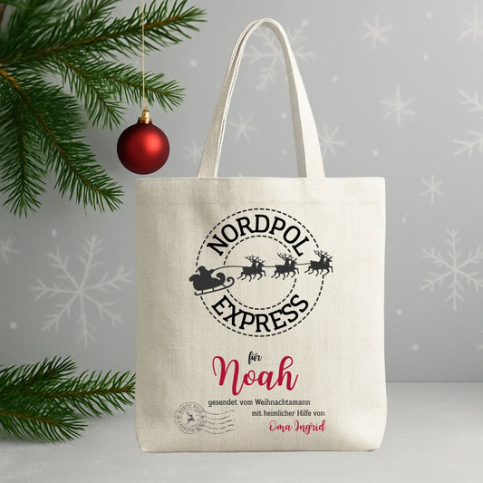 Personalisierte Weihnachtstasche "Nordpol Express"