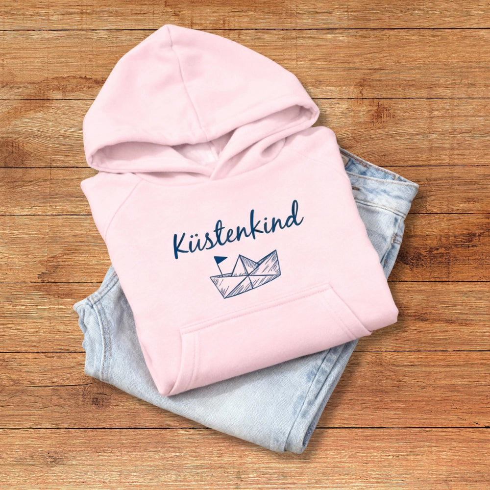 Kinder Bio Hoodie "Küstenkind" rosa