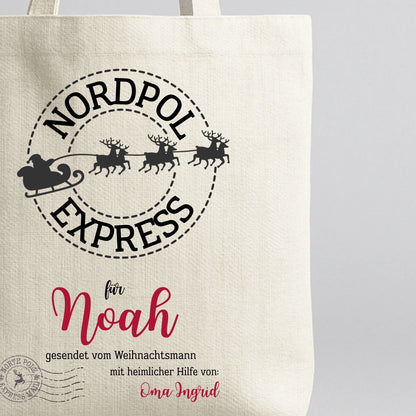 Personalisierte Weihnachtstasche "Nordpol Express"