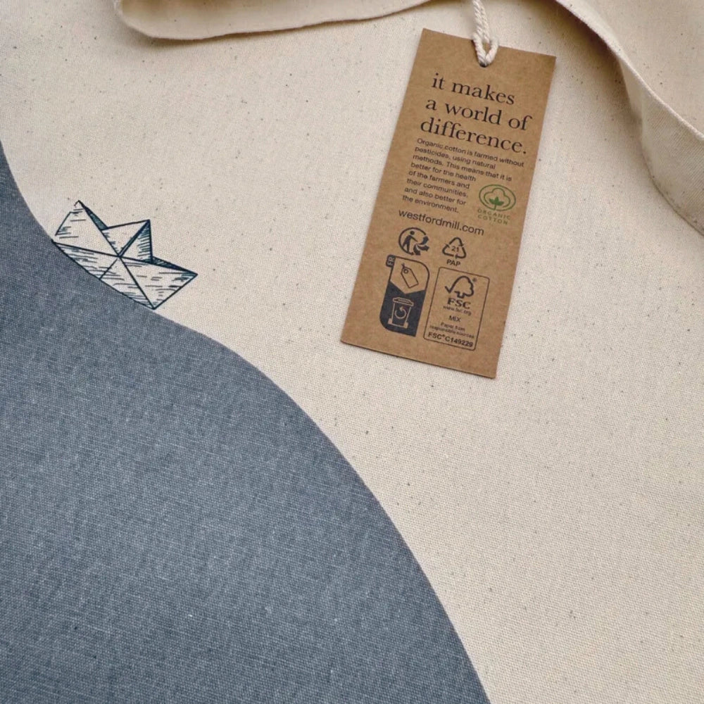 Große Bio-Baumwolltasche "Papierboot" - in 2 Farben erhältlich