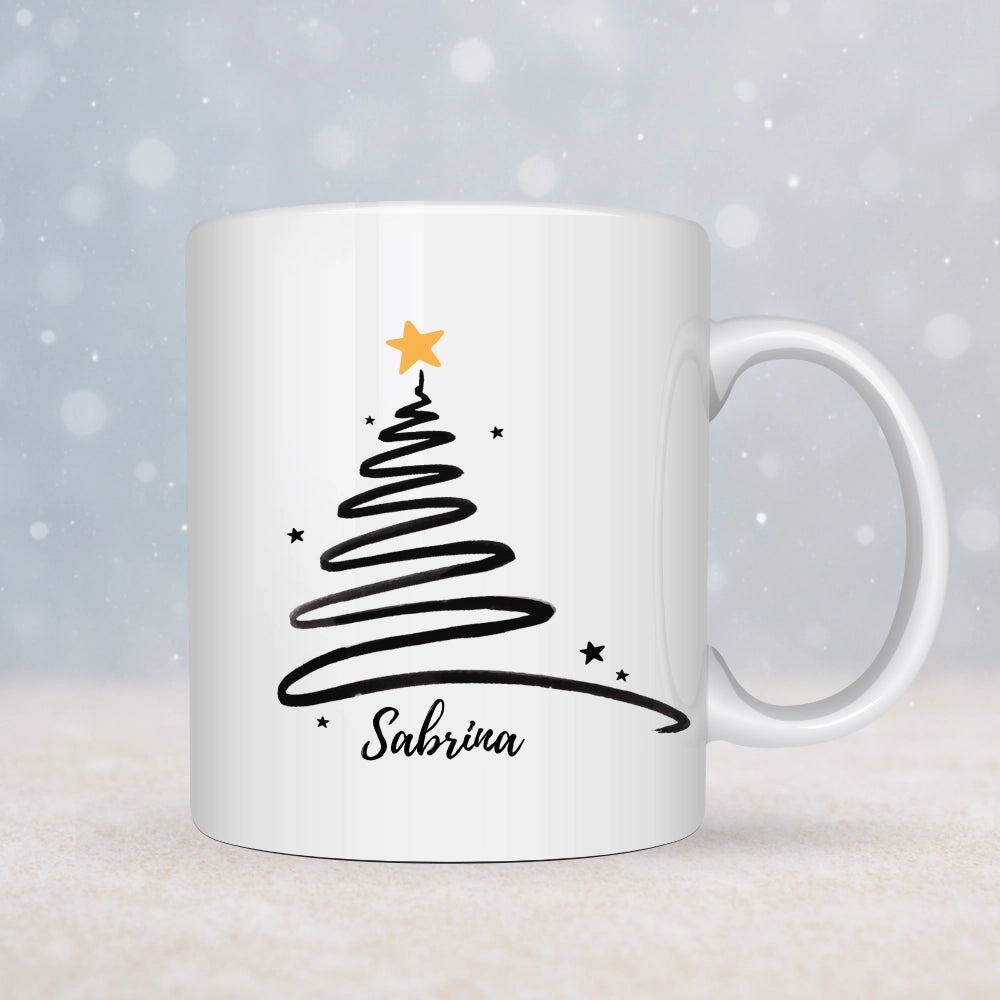 Personalisierte Weihnachtstasse "Tannenbaum"