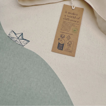 Große Bio-Baumwolltasche "Papierboot" - in 2 Farben erhältlich