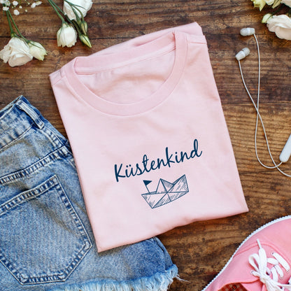 Kinder Bio T-Shirt "Küstenkind" rosa