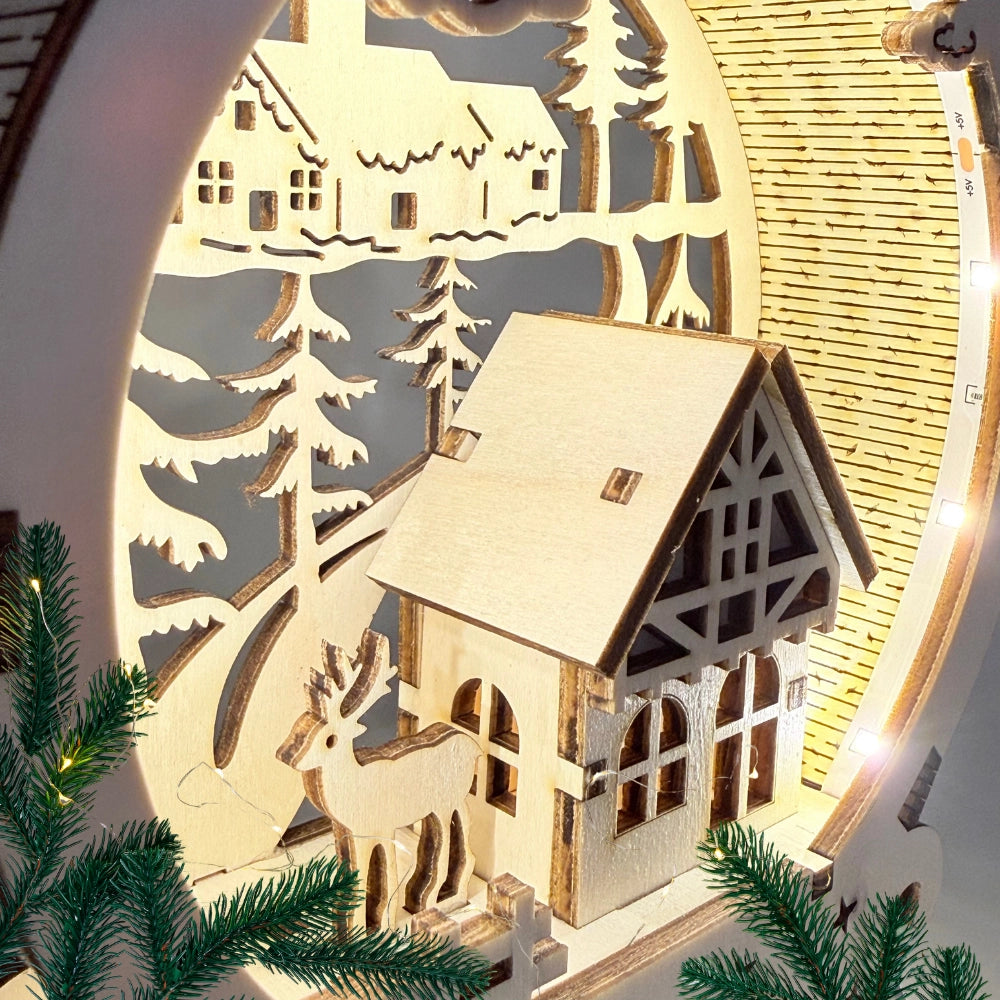 Handgefertigtes LED-Dekolicht "Winterzauber" in 3D Optik