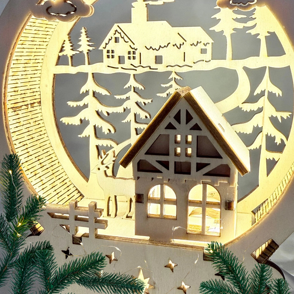 Handgefertigtes LED-Dekolicht "Winterzauber" in 3D Optik