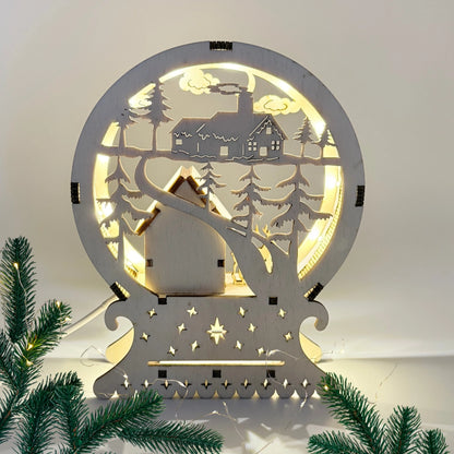 Handgefertigtes LED-Dekolicht "Winterzauber" in 3D Optik