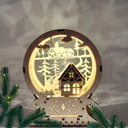 Handgefertigtes LED-Dekolicht "Winterzauber" in 3D Optik