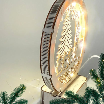 Handgefertigtes LED-Dekolicht "Frohe Weihnachten" in 3D Optik