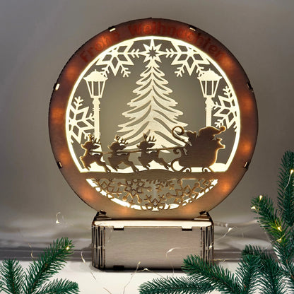 Handgefertigtes LED-Dekolicht "Frohe Weihnachten" in 3D Optik