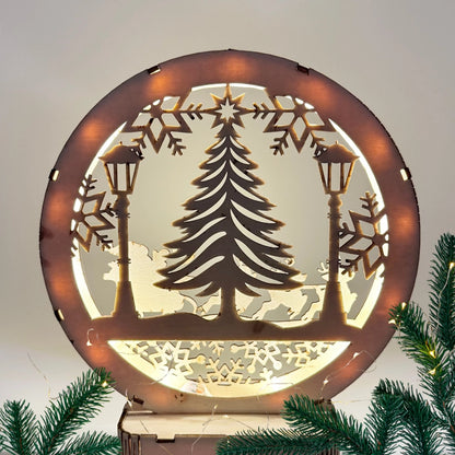 Handgefertigtes LED-Dekolicht "Frohe Weihnachten" in 3D Optik