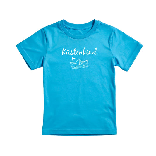 Kinder Bio T-Shirt "Küstenkind" blau