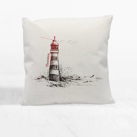 Personalisiertes Kissen "Leuchtturm"