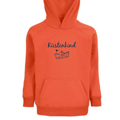 Kinder Bio Hoodie "Küstenkind" orange