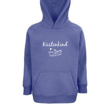 Kinder Bio Hoodie "Küstenkind" blau