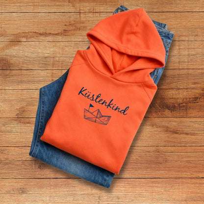 Kinder Bio Hoodie "Küstenkind" orange