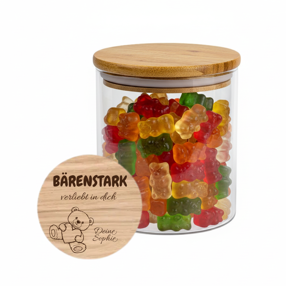 Personalisiertes Vorratsglas "Bärenstark verliebt in dich"