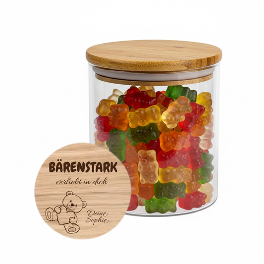 Personalisiertes Vorratsglas "Bärenstark verliebt in dich"