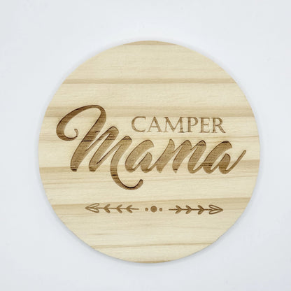 Holz-Untersetzer "Camper Mama"