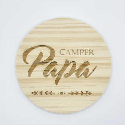Holz-Untersetzer "Camper Papa"