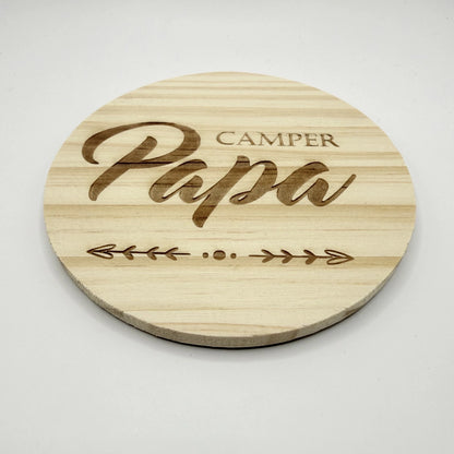 Holz-Untersetzer "Camper Papa"