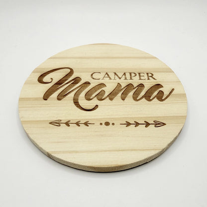Holz-Untersetzer "Camper Mama"