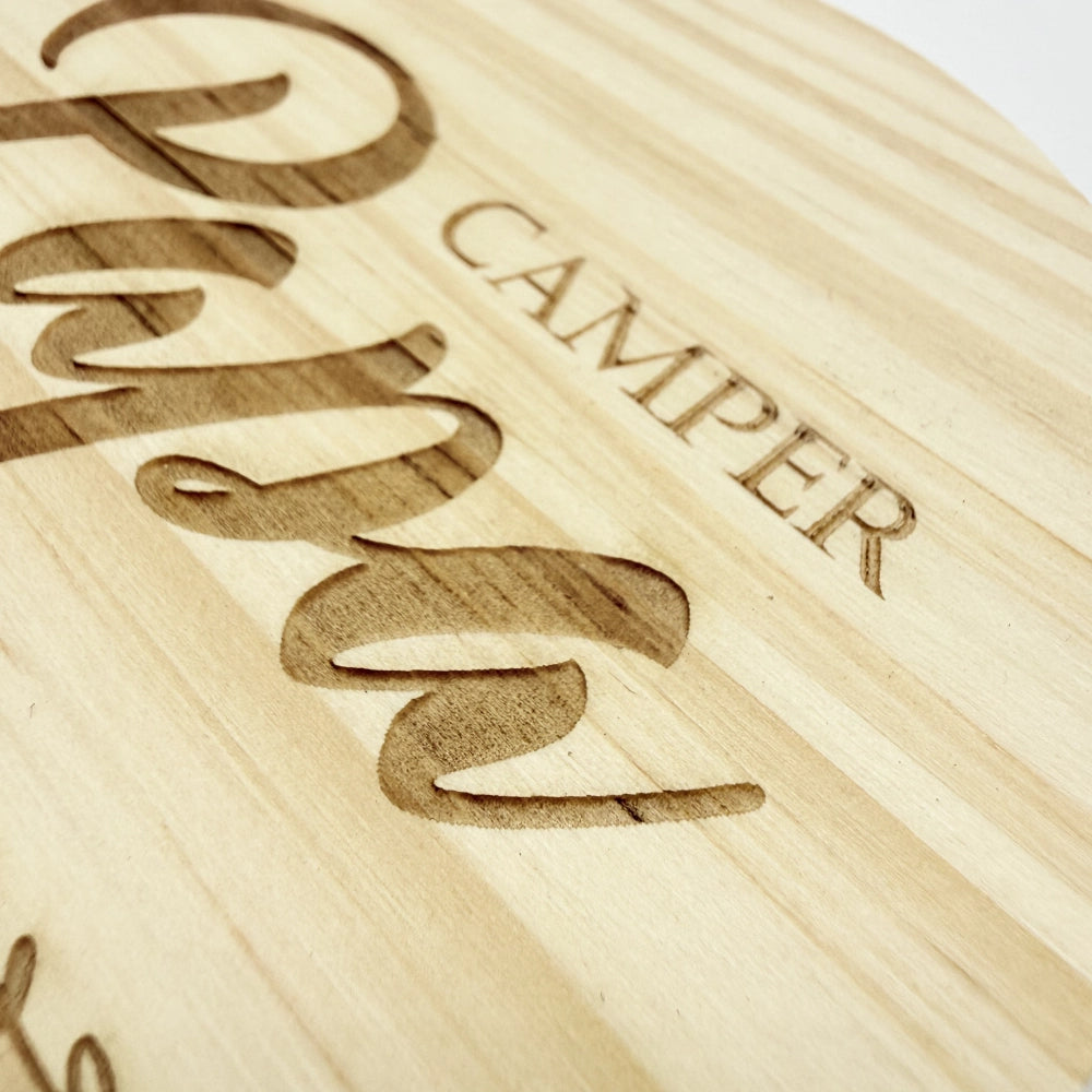 Personalisierter Holz-Untersetzer "Camper Papa"