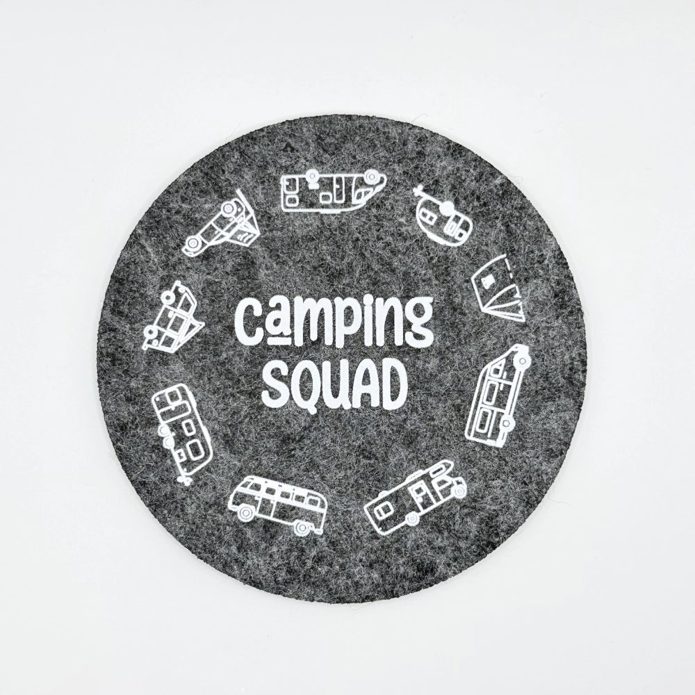 Filz-Untersetzer "Camping Squad"
