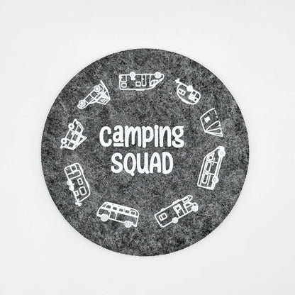 Filz-Untersetzer "Camping Squad"