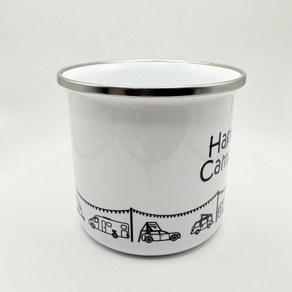 Emaille-Tasse "Happy Camper"