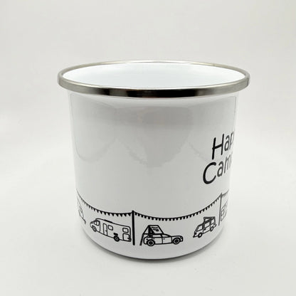 Emaille-Tasse "Happy Camper"