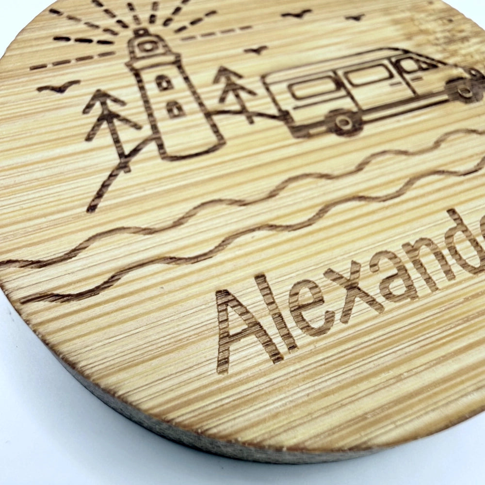 Personalisierter Flaschenöffner-Magnet "Camping" + Flaschenöffner - 9 Motive