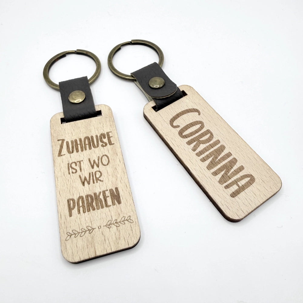 Personalisierter Schlüsselanhänger "Zuhause ist wo wir campen"
