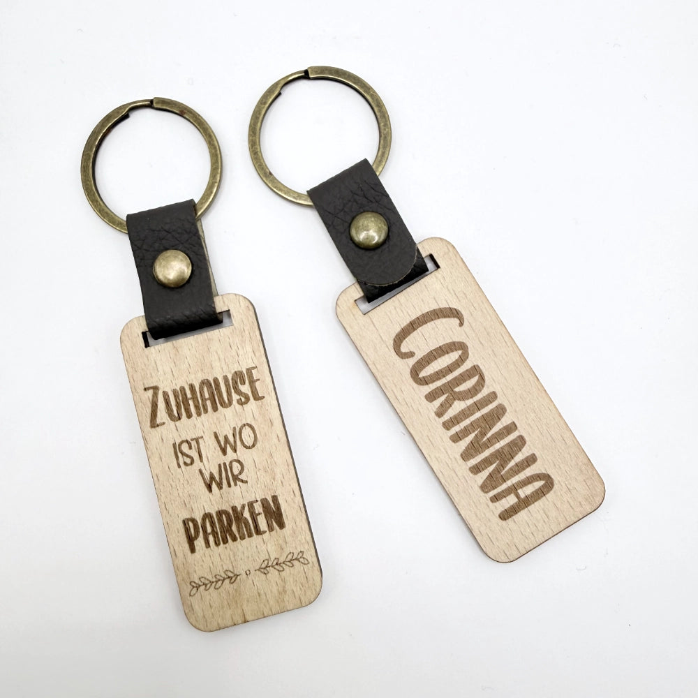Personalisierter Schlüsselanhänger "Zuhause ist wo wir campen"