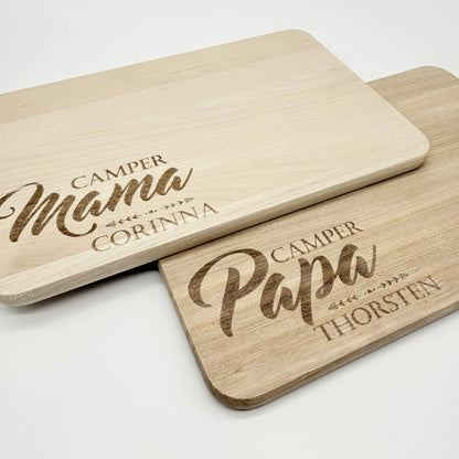 Personalisiertes Frühstücksbrettchen Set "Camper Mama & Camper Papa"