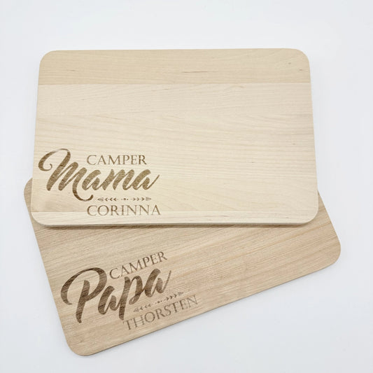 Personalisiertes Frühstücksbrettchen Set "Camper Mama & Camper Papa"