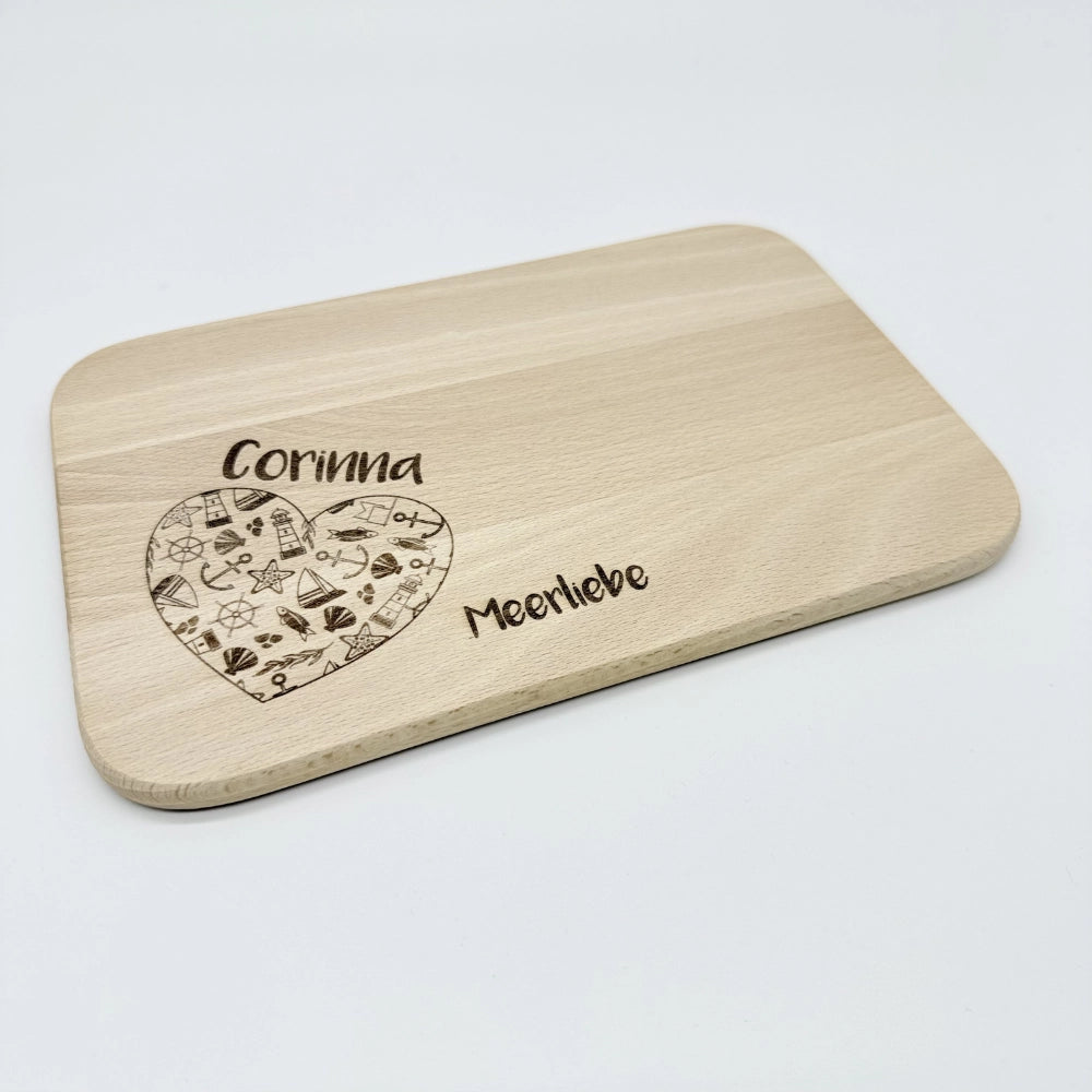 Personalisiertes Frühstücksbrettchen "Meerliebe"