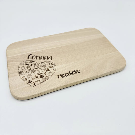 Personalisiertes Frühstücksbrettchen "Meerliebe"