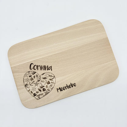 Personalisiertes Frühstücksbrettchen "Meerliebe"
