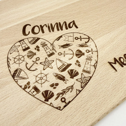 Personalisiertes Frühstücksbrettchen "Meerliebe"