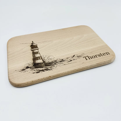 Personalisiertes Frühstücksbrettchen "Leuchtturm"