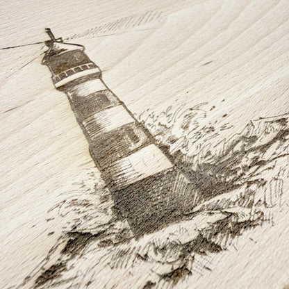 Personalisiertes Frühstücksbrettchen "Leuchtturm"