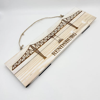 Großes Dekoschild "Hochbrücke Schwebefähre Rendsburg"