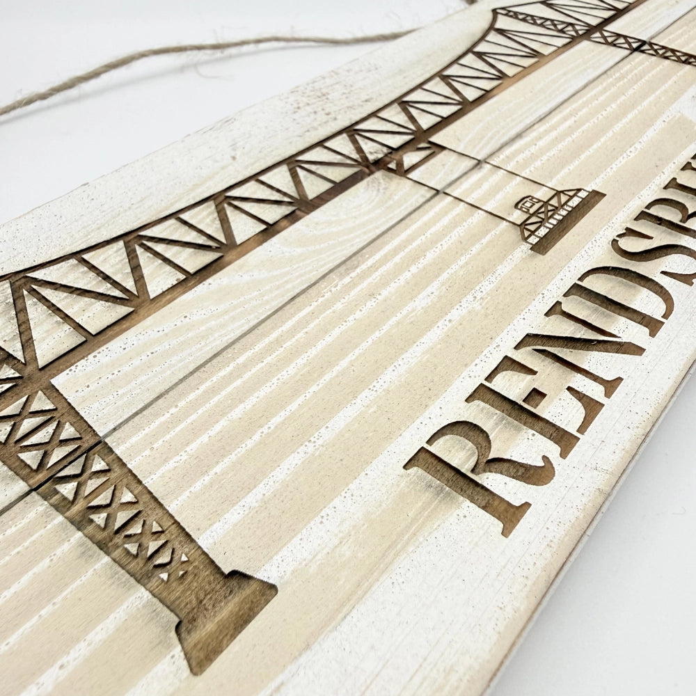 Großes Dekoschild "Hochbrücke Schwebefähre Rendsburg"