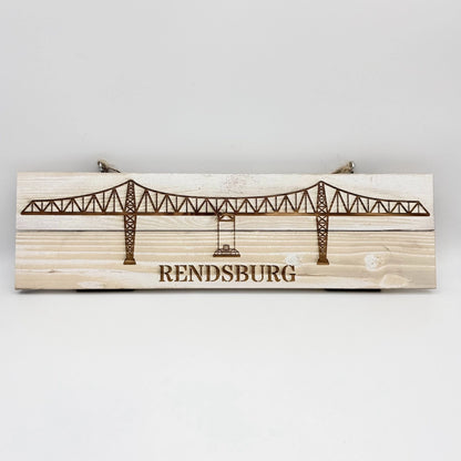 Großes Dekoschild "Hochbrücke Schwebefähre Rendsburg"